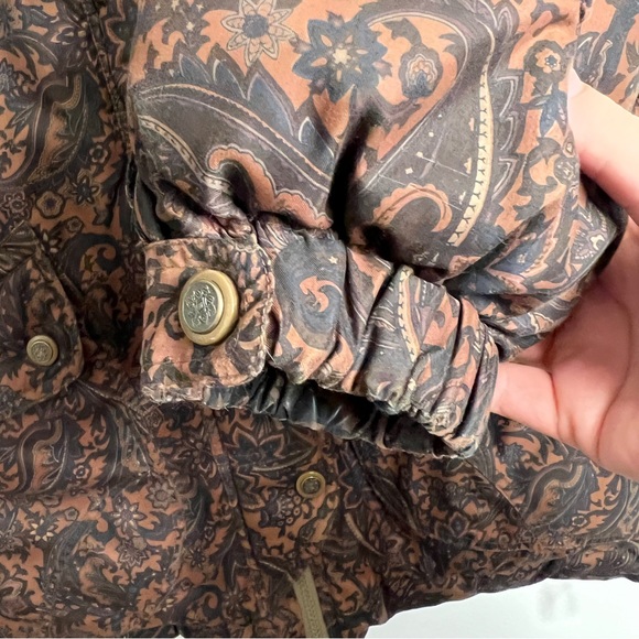 London Fog Down Parka Puffer Paisley Long Sleeve Zip Up Winter Jacket Size Small - Picture 11 of 12
